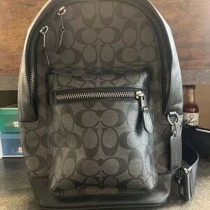 Coach West Pack in Signature Canvas Charcoal Black 2853